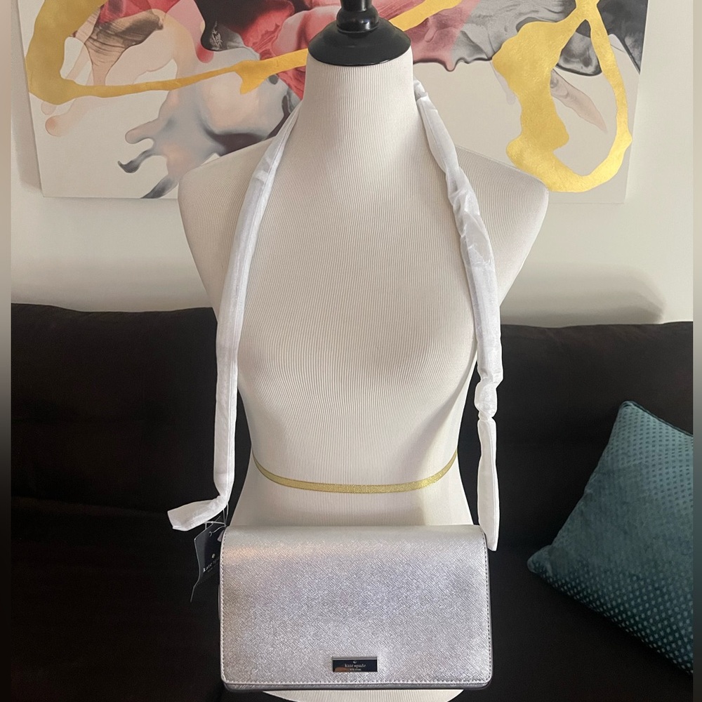 Gorgeous Silver Metallic Kate Spade Kenzie Evening Bag!